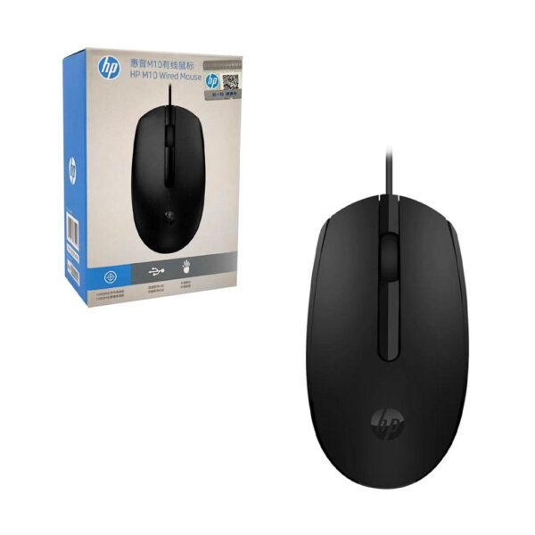 Mouse HP Fio USB M10 em preto