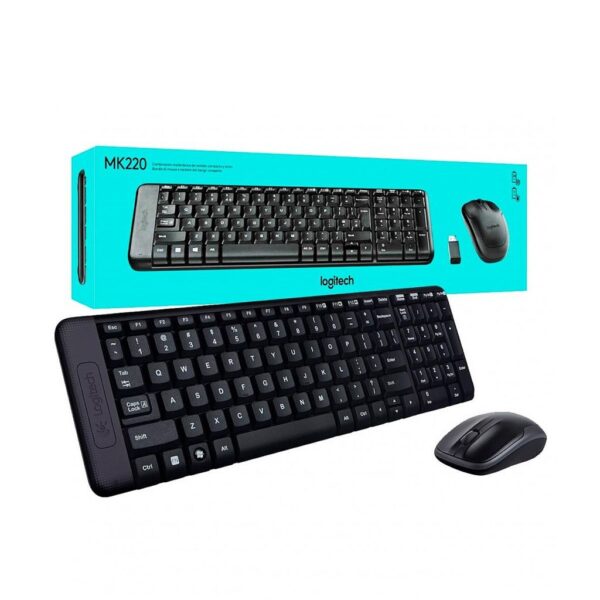 Teclado & Mouse Logitech MK220 Wireless, Preto